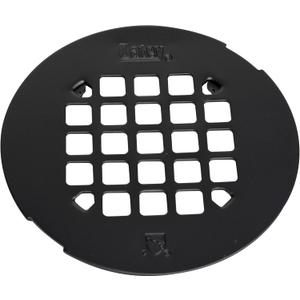 Oatey Universal 4-1/4 in. Round Snap-Tite Shower Strainer, Matte Black