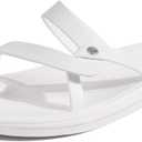 ONCAI Women's Slide Sandals Trendy Square Summer Flat Dressy Sandals for Women 2025 Cross Strappy Open Split-Toe Ring with Slip-on Rubber Soles (9)