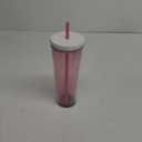 24oz Tumbler with Lid and Straw, Leak Proof and Double Wall Insulated Reusable Plastic Cups,Travel Reusable Iced Coffee Cup (1, Pink)