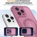 MOCCA Design for iPhone 15 Pro Case with Magnetic Invisible Stand [Full Camera Protection] [Compatible with Magsafe] Military Drop Shockproof Translucent Matte Phone Case Cover 6.1",Lavender Purple