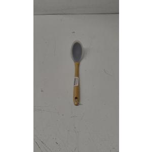 Large Silicone Cooking Spoons, Nonstick Solid Wooden Handle Spoon, Heat Resistan Silicone Kitchen Spoons for Cooking, Serving, Basting, Mixing