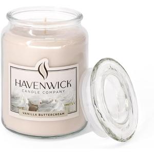 Havenwick Vanilla Buttercream Soy Blend 22-oz Large Jar Candle, Long Lasting 110-130 Hour Burn Time with Single Cotton Wick, Relaxing Scented Candles for New Home Gift & Housewarming Parties