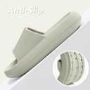 Menore Slippers for Women and Men Quick Drying, Parent-Child EVA Open Toe Soft Slippers, Non-Slip Soft Shower Spa Bath Pool Gym Beach House Sandals for Indoor & Outdoor (4-4.5 Women/3-4 Men, Light Khaki)