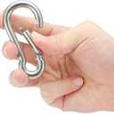Sprookber Stainless Steel Spring Snap Hook Carabiner - 304 Stainless Steel Clips, Set of 6