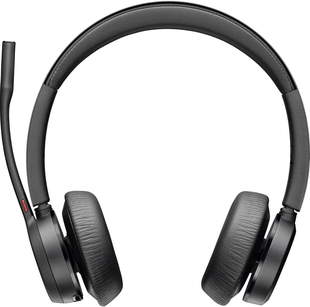 Poly - Voyager 4320 UC Wireless Headset (Plantronics) - Headphones with Boom Mic - Connect to PC/Mac via USB-C Bluetooth Adapter, Cell Phone via Bluetooth - Works with Teams, Zoom & More, Black
