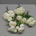 4 Bundles Artificial Peonies Silk Flowers, White Faux Peony Bouquet Florals Arrangements Decor for Farmhouse Home Boho Wedding Table Centerpiece, Fake Plastic Flowers Bulk Vase Decoration (White)