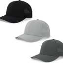 Quick Dry Baseball Cap Curved Brim Snapback Hat Laser Cut Mesh Ball Cap Golf Ball Cap for Men Women (One Size, Black-grey-darkgrey)