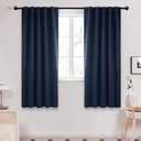 Deconovo Blackout Curtains  Room Darkening, Noise-Reducing, Thermal Insulated  Energy-Efficient Window Treatment for Bedroom, Living Room & Home Office  2 Panels, Navy Blue, 42W x 72L Inch
