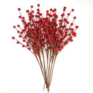 Osfvn Christmas Berries Picks Set of 12 Xmas Tree Decorations 14inches Red Holly Berry Stems Decorative Artificial Floral Picks for Holiday Wreath Garland Floral Table Arrangement Decor