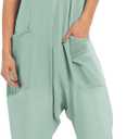 Ekouaer Womens Sleeveless Jumpsuit Loose Spaghetti Strap Baggy Overalls Jumpers Casual Long Pants Rompers with Pockets 2025 (S, Sage)