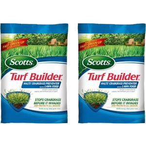 Scotts Turf Builder Halts Crabgrass Preventer with Lawn Food - Pre-Emergent Weed Killer, Lawn Fertilizer, 15,000 sq. ft., 40.05 lbs. (2-Pack) (EXP 09/04/26)