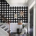 5 x Black and White Checkered Peel and Stick Wallpaper Modern Gingham Wall Paper Plaid Removable Contact Paper Self Adhesive Wallpapers for Bedroom Bathroom Shelf Liner Vinyl 17.3" x 78.7"