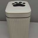 Dog Poop Trash Can Outside, 5L/1.3 Gal Dog Poop Bucket with Lid, Foot Pedal, Dog Waste Container with 40 Bags, Lid Soft Close for Pet, White