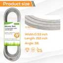 592951801 Lawn Mower Deck Belt Compatible with Husqvarna Z254F,Deck Drive Belt Replacement Compatible with RedMax RZT54 54 Inch Zero-Turn Mower,0.53" x 152"