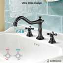 gotonovo Bathroom Faucet 3 Hole 8 Inch Widespread Bathroom Sink Faucet 2 Cross Handles Vintage Lavatory Vanity Mixer Tap with Pop Up Drain, HOT Cold Label, Oil-Rubbed Bronze