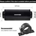 EVIL ENERGY Inline Fuel Filter 100 Micron with 6AN 8AN 10AN Adapter Universal 50MM
