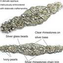 7pcs Silver Glass Diamonds Hot Fix Trimmings - 4 Styles Mixed Hand-Made Rhinestone Appliques with Adhesive Backing for Bridal Gowns,Belts,Shoes,Veils,Bouquets & Fashion Accessories