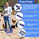 Chicken Poop Scooper & Rake 2-in-1,304 Stainless Steel Shovel Head, Chicken Litter Scoop with Handle for Chicken Coop & Pet Waste Cleaning, Litter Sifting Shovel (35 to 65") (Blue 10inch.)