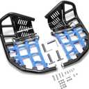 HECASA Nerf Bars Foot Pegs Heel Guards Compatible with All Years Honda TRX 450R 450ER (Black Nerfs + Blue Nets)