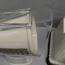 Manual Rotary Cheese Grater, White, 5-in-1 Vegetable Slicer with Suction Base, Stainless Steel Blades, Hand Crank Design for Kitchen