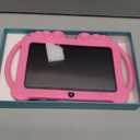 Kids Tablet 7 inch Android 12.0 for Toddler, 4GB RAM 32GB ROM Bluetooth IPS Screen Parental Control Dual Camera Shockproof Case for Educational Games, (Rose Red) (Pink)