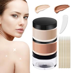 Tattoo Cover Up Makeup Waterproof, Tattoo Concealer Waterproof and Sweatproof, Suitable for Cover Tatto, Scars, Spots and Vitiligo, 2 Colors (1 Count (Pack of 1))