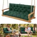 Porch Swing Cushions - Waterproof Swing Cushion for Outdoor Furniture: Patio Outdoor Swing Cushions 2-3 Seater Replacement with Backrest (Dark Green, 60 x 40 x 4.7 Inches), 39 inches x 59 inches