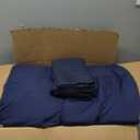 CozyLux King Comforter Set - Navy Blue Comforter King Size, 3 Pieces Box Stitched Bed Set for All Seasons, Soft Lightweight Bedding Sets with 1 Down Alternative Comforter and 2 Pillow Shams