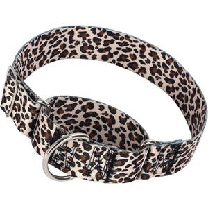 1.5 Inches Martingale Collar for Large Dogs,Wide Adjustable Heavy Duty Training Collars with Leopard Pattern,No Slip Dog Collar Perfect for Training,Walking, Hunting(Leopard L)