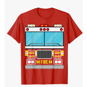 Fire Truck Costume Simple Easy Halloween Group Costume T-Shirt 2xl red