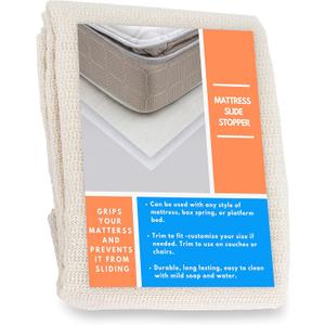 Mattress Slide Stopper | Better Bedder Non-Slip Gripper for Air, Floor, Futon & Bed Frames | Anti-Slip Pad for King Size Mattress & Futons (Tan)