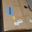 Modern Glass Coffee Table, Mid Century Small Coffee Table, Coffee Table for Living Room,Suitable for Bedroom Living Room Reception Office Tables (Walnut/Transparent, Small) 