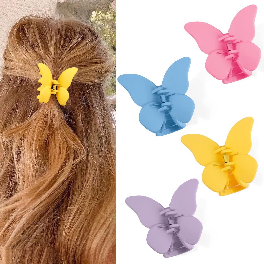 Butterfly Hair Clips for Women Girls 2.7" Butterfly Hair Claw Clips Butterfly Clips for Thick Thin Hair Small Butterfly Hair Clips Medium Butterfly Claw Clips Cute Butterfly Hair Accessories (Medium, Style-08)
