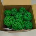 FUTUREPLUSX 42PCS Wicker Rattan Balls, Green Decorative Balls Orbs Vase Fillers Bowl Fillers for Spring St. Patrick's Day Home Decor DIY Crafts