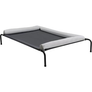 ,Elevated Pet Bed with Removable Pillow, Large Size, Portable,Waterproof,Durable Dog Bed,110 x 81 x 21 cm, Black