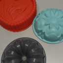 3 Pack Silicone Cake Molds Nonstick, Valentines Silicone Bundt Cake Pan, Baking Pan for Cake,Brownie Bread Jello and Pies, Tarts (Multiple colors)