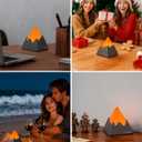 Volcano Lamp, 2000mAh Nursery Night Light for Kids with 6 Modes, Rechargeable Bedside Nightlight with Timer, Cool Room Decor and Cute Office Desk, Unique Christmas Gifts for Teens Boys Girls (Gray)