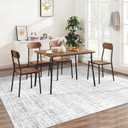 6x9 Area Rugs Washable Rug, Abstract Living Room Rug Large Neutral Modern Area Rug Soft Non Slip Low Pile Stain Resistant Indoor Carpet for Bedroom Nursery Kids Dining Room Office(Grey, 6'x9')