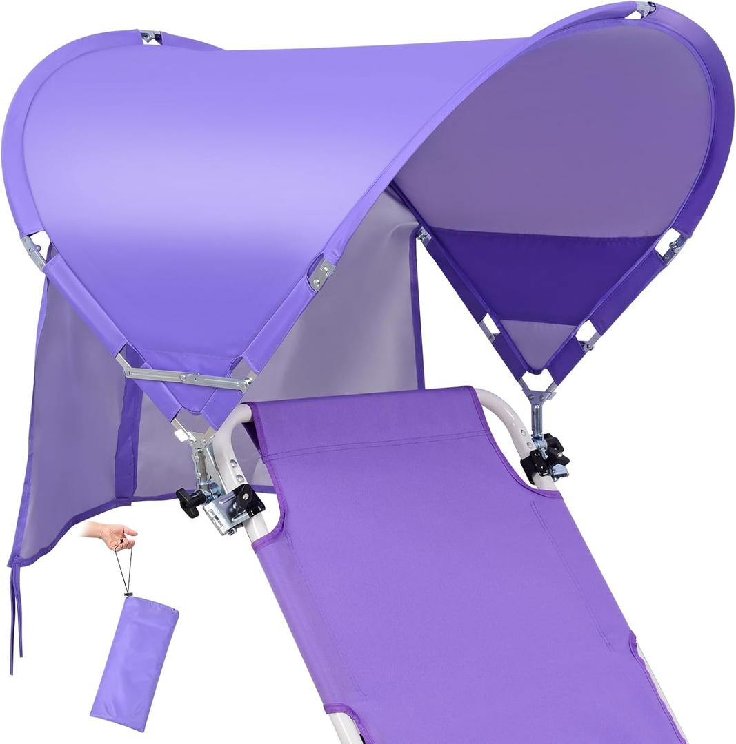 XL Universal Wind-Resistant Chair Umbrella Canopy, Extra Large Foldable UPF 50+ Sun Shade Attachment with Adjustable Clamp, Fits Most Beach, Camping, Lawn, Sports, Zero Gravity Chairs, Wheelchairs