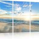 Acoustic Wall Panels Sound Absorbing Panels: Beach Nature Landscape Wall Art Acoustic Panels Recording Studio Acoustical Treatments Wall Decor for Office Bedroom Living Room 24"x24",Set of 6