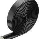 MECCANIXITY 3/4" ID 10ft Heat Shielded Fire Sleeve Silicone Coated Fiberglass Tape, for Automotive Hose Lines Wires Electrical Wiring, Black
