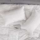Bosowos Queen Size Pillow Shams Set of 2, Ultra Soft Breathable 20 x 30 Inches Quilted Pillow Cases Envelope Closure for Sleeping, Decorative Microfiber Bed Pillowcases Easy Care, White