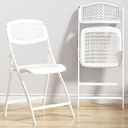 Ytaoka Folding Chair White Foldable Chair with Breathable Mesh Seat and Sturdy Metal Frame for Indoor and Outdoor Party Events Wedding Patio Dining, 1-Pack, 20.47 inches x 18.5 inches x 33.46 inches