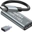 Papeaso Video Capture Card, Video Recording Card Wonderful 4K HDMI to 1080P USB C for Gaming Streaming TV Recorder, for Windows Mac OS System with USB C Adapter to Adjust PS4, Switch, Xbox1 (Grey)