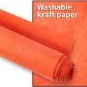 GONGZITEM Washable Kraft Paper Roll 16.9" x 58.5"  Sewable Kraft Paper Fabric for DIY Bag Making, Tote & Lunch Bags  Leather-Like Craft Material (GZ04)