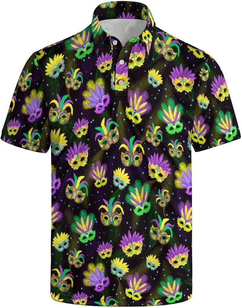 Funny Polo Shirt for Men Golf Shirts Short Sleeve Golf Polos Shirts Summer Shirt Golf Gifts (Black, L)