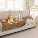 Deep Dream Waterproof Couch Cover for Dogs, Fuzzy Sofa Covers for Pet, Non-Slip Couch Covers for 3 Cushion Couch Sofa Pet Friendly (Khaki, 35" x 82")
