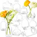 Bud Vases Set of 12, Clear Glass Bud Vase in Bulk, Small Vases for Centerpiece Mini Modern Flower Vase Transparent, Wedding Party Table Home Decor
