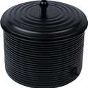 Garden Hose Holder Storage Pot with Lid Antique Ribbed | Water Hose Container Pot Outdoor or Indoor Use | Expandable Water Hose Hider Metal | Holds 125 ft Hose