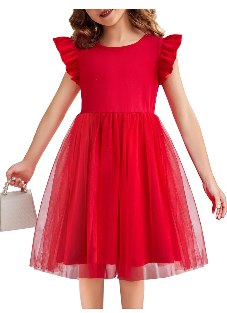 Toddler Tutu Dress Girls Ruffle Tulle Dresses Cute Summer Party Princess Sundress 90